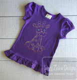 Baby Giraffe vintage stitch machine embroidery design