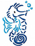 Seahorse satin stitch machine embroidery design