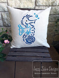 Seahorse satin stitch machine embroidery design