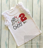 Love 2 cheer saying cheerleading appliqué machine embroidery design