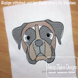 Boxer dog sketch machine embroidery design