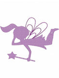 Fairy silhouette motif filled machine embroidery design