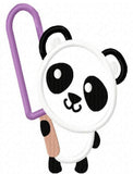 Panda with popsicle appliqué machine embroidery design