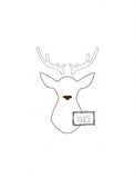 Buck saying deer buck shabby chic bean stitch appliqué machine embroidery design