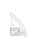 Reel-ly Cute saying fishing shabby chic bean stitch appliqué machine embroidery design