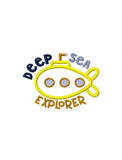 Deep Sea Explorer saying submarine appliqué machine embroidery design