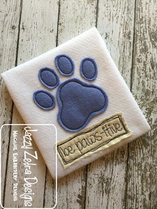 Be Paws-itive saying paw print shabby chic bean stitch applique machine embroidery design