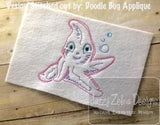 Baby starfish vintage stitch machine embroidery design