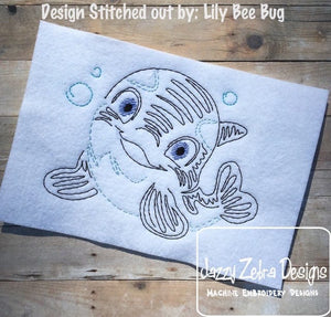 Baby Killer Whale vintage stitch machine embroidery design