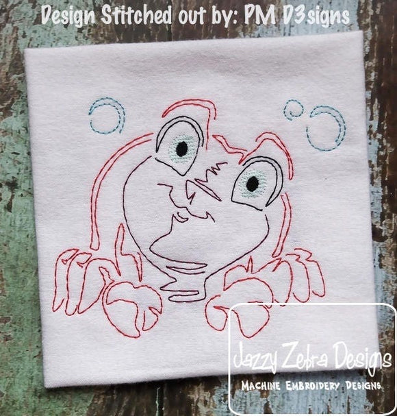 Baby Crab vintage stitch machine embroidery design