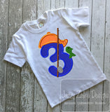 Fishing 3rd Birthday Appliqué Machine Embroidery Design