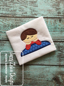 Sleepover boy appliqué machine embroidery design