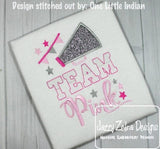 Team Pink baby reveal applique machine embroidery design