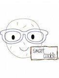 Smart cookie saying boy cookie shabby chic bean stitch appliqué machine embroidery design