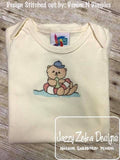 Boy Otter in inter tub sketch machine embroidery design