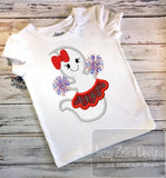 School Spirit Cheerleader Ghost appliqué machine embroidery design