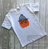 Hipster Pumpkin with hat and glasses applique machine embroidery design