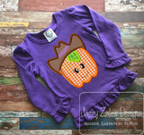 Cowgirl Pumpkin applique machine embroidery design