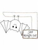 Just Hangin Out saying bat shabby chic appliqué machine embroidery design