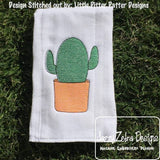 Cactus sketch machine embroidery design