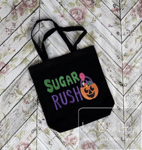 Sugar Rush saying Halloween machine embroidery design