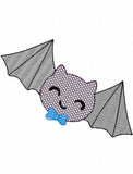 Boy Bat motif filled machine embroidery design