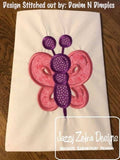 Butterfly balloon animal applique machine embroidery design