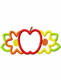 Apple and flowers appliqué machine embroidery design