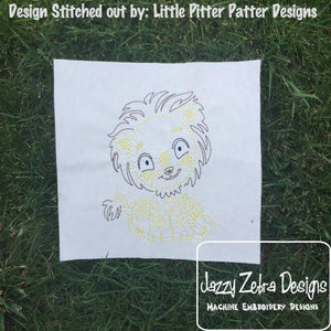 Baby Lion vintage stitch machine embroidery design