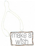 Make a wish saying Thanksgiving turkey wish bone shabby chic bean stitch appliqué machine embroidery design