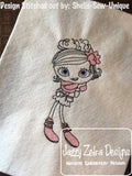 Swirly girl sketch machine embroidery design