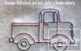 Retro Truck vintage stitch machine embroidery design