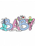 Baby word sketch machine embroidery design