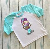 Girl Softball Sketch Machine Embroidery Design