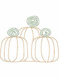 3 pumpkin vintage stitch machine embroidery design