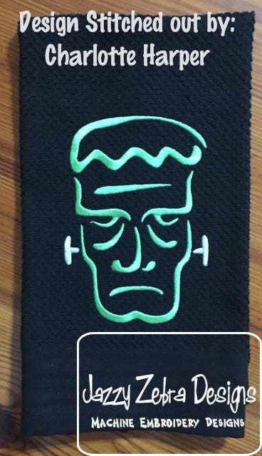 Frankenstein satin stitch machine embroidery design