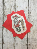 Christmas Santa with banner sketch embroidery design