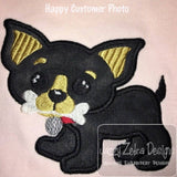 Chihuahua Dog applique machine embroidery design