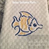 Fish satin stitch machine embroidery design