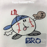 Funny Baseball sketch machine embroidery design