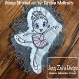 Swirly girl Ballerina Sketch machine embroidery design