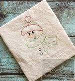 Snowman vintage stitch machine embroidery design