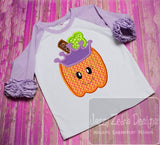 Princess Pumpkin applique machine embroidery design