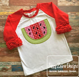 Watermelon slice applique machine embroidery design