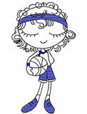 Swirly girl basketball sketch machine embroidery design