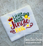 Little Miss Jingle Bell saying Christmas machine embroidery design