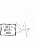 Cotton pickin cute shabby chic appliqué machine embroidery design