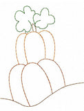 Pumpkin stack vintage stitch machine embroidery design