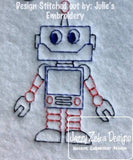 Retro Robot vintage stitch machine embroidery design