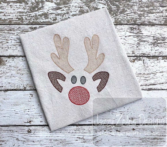 Christmas Reindeer face motif filled machine embroidery design